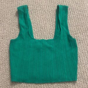 H&M Green Ribbed Crop Top